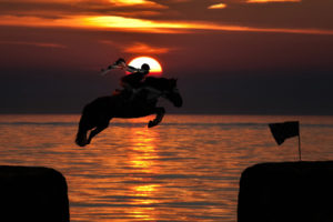 horses, People, Sunset, Sunrise, Ocean, Sea