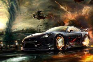 clouds, Helicopters, Cars, Explosions, Fire, Storm, Weather, Tornadoes, Nissan, Technics, Artwork, Vehicles, Explosions, In, The, Sky, Nissan, Gt r, Storm, Front, Skies, Fast, Nissan, Gt r, R35