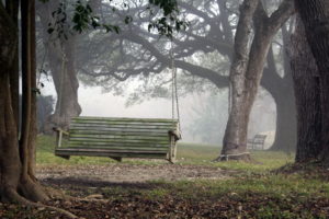 mood, Landscapes, Swing, Bench, Chair, Fog