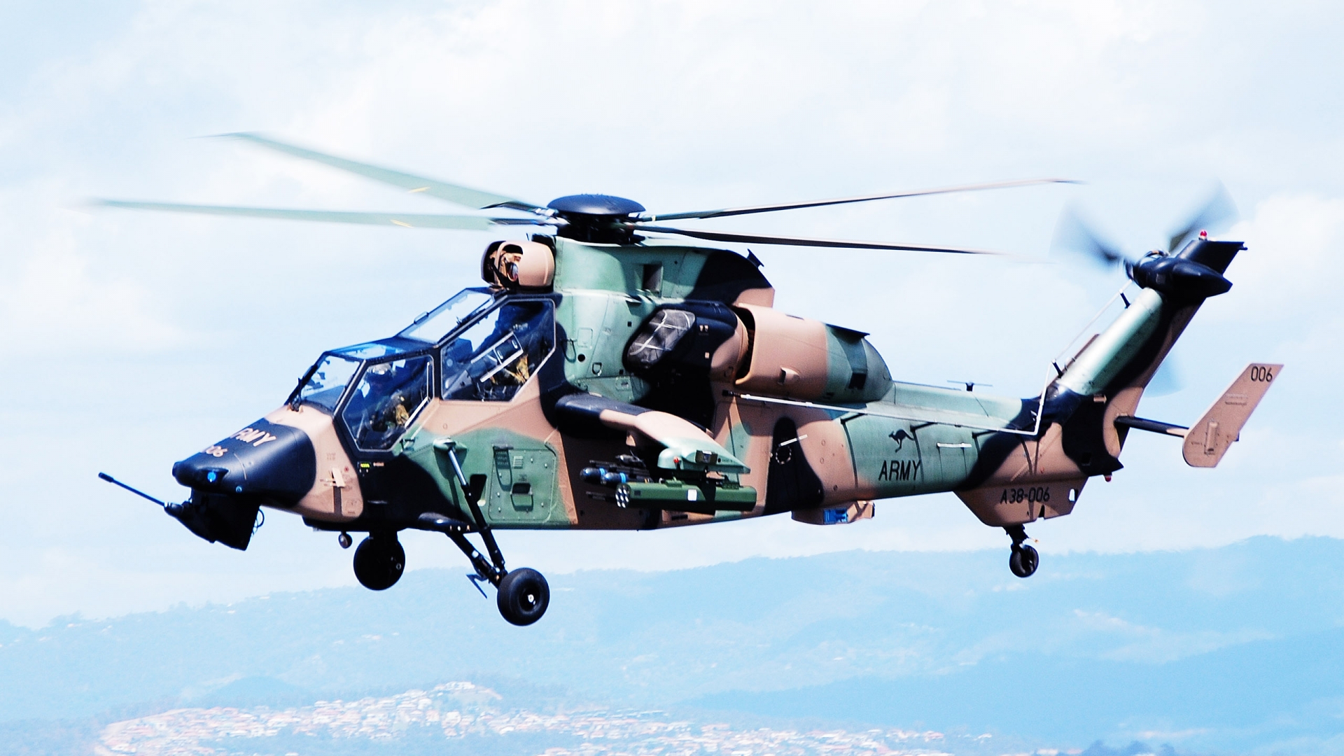 eurocopter, Attack, Helicopter, Military, Weapon, Guns, Flight Wallpaper