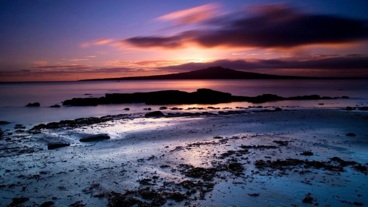 ocean, Sunset, Beach, Nature, Landscape, Cloud, Reflection, Rock, Hd, 4k, Ultrahd, Wallpaper HD Wallpaper Desktop Background