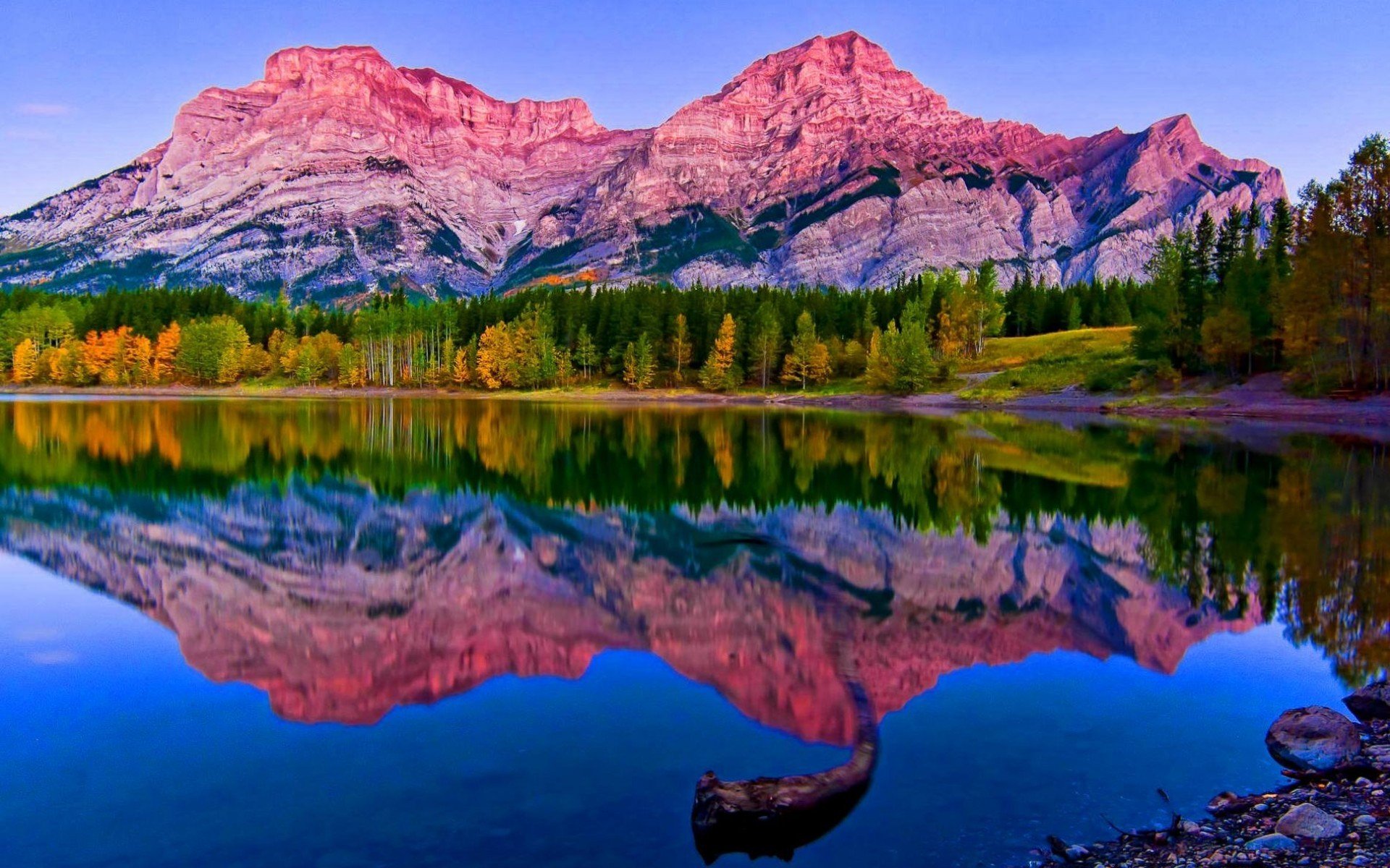 mountain, Nature, Landscape, Cloud, Lake, Tree, Reflection, River, Rock