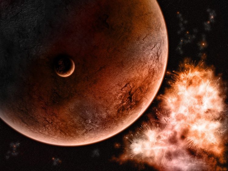 outer, Space, Planets, Orange, Bright HD Wallpaper Desktop Background