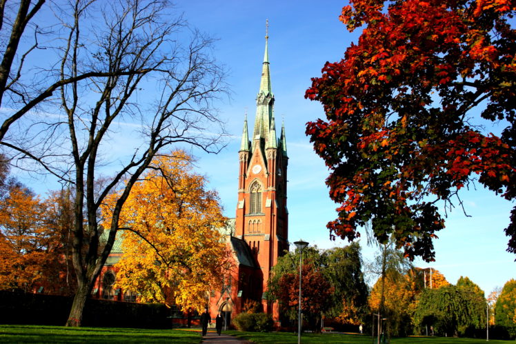 sweden, Buildings, Cathedral, Church, Autumn, Fall HD Wallpaper Desktop Background