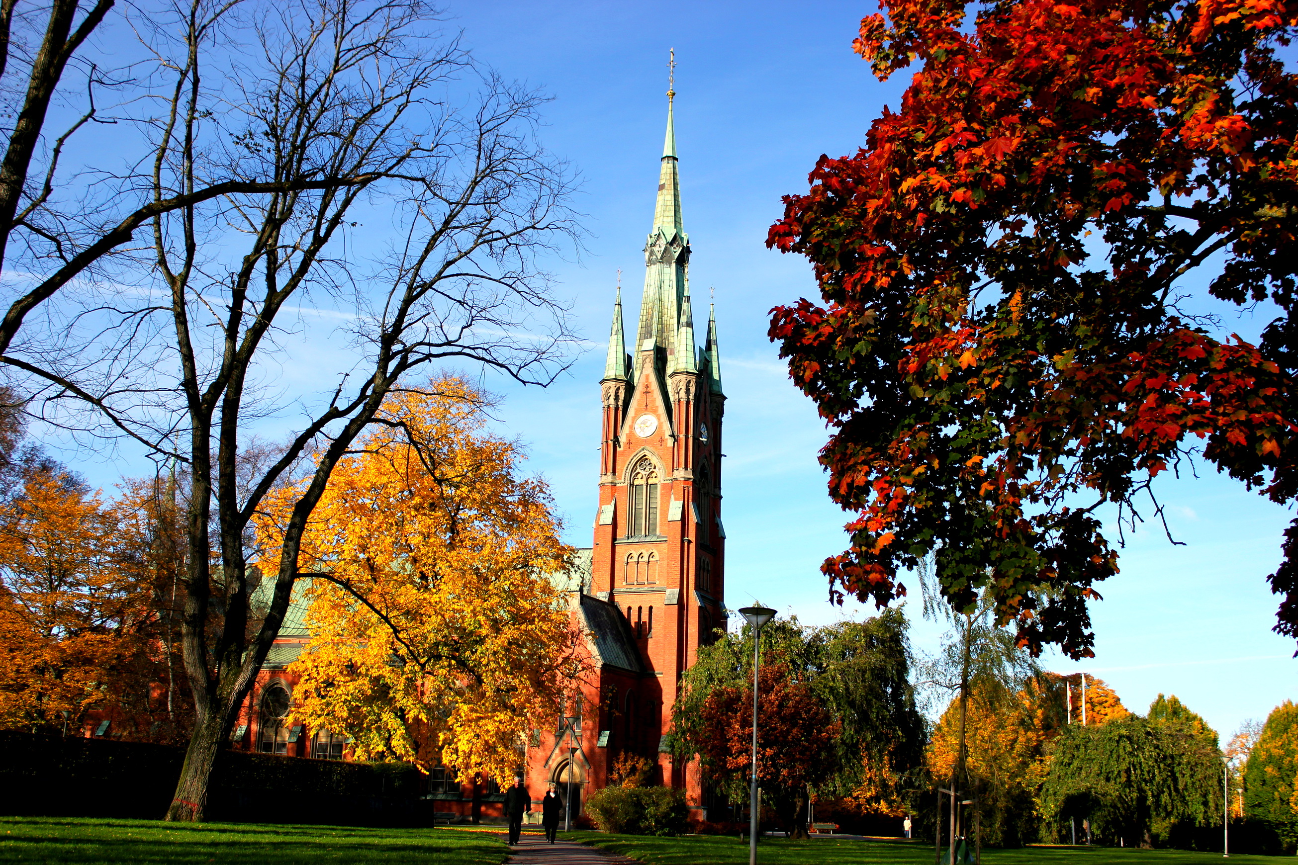 sweden, Buildings, Cathedral, Church, Autumn, Fall Wallpaper