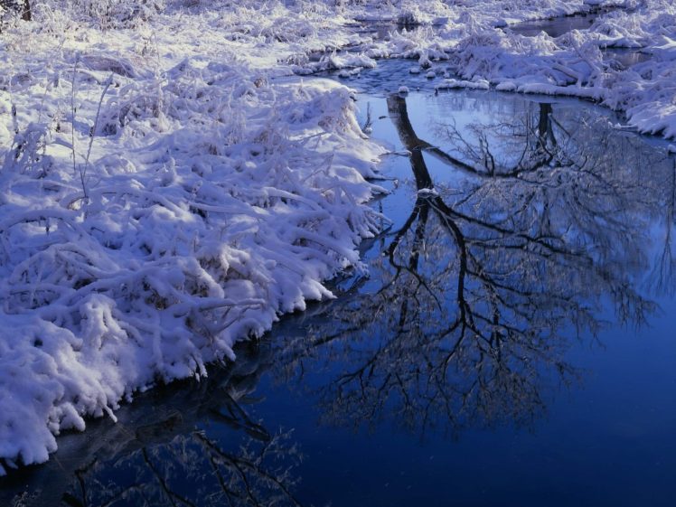 landscapes, Winter, Reflections HD Wallpaper Desktop Background
