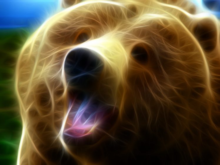 animals, Fractalius, Brown, Bears HD Wallpaper Desktop Background