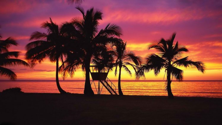 sunset, Hawaii, Oahu HD Wallpaper Desktop Background