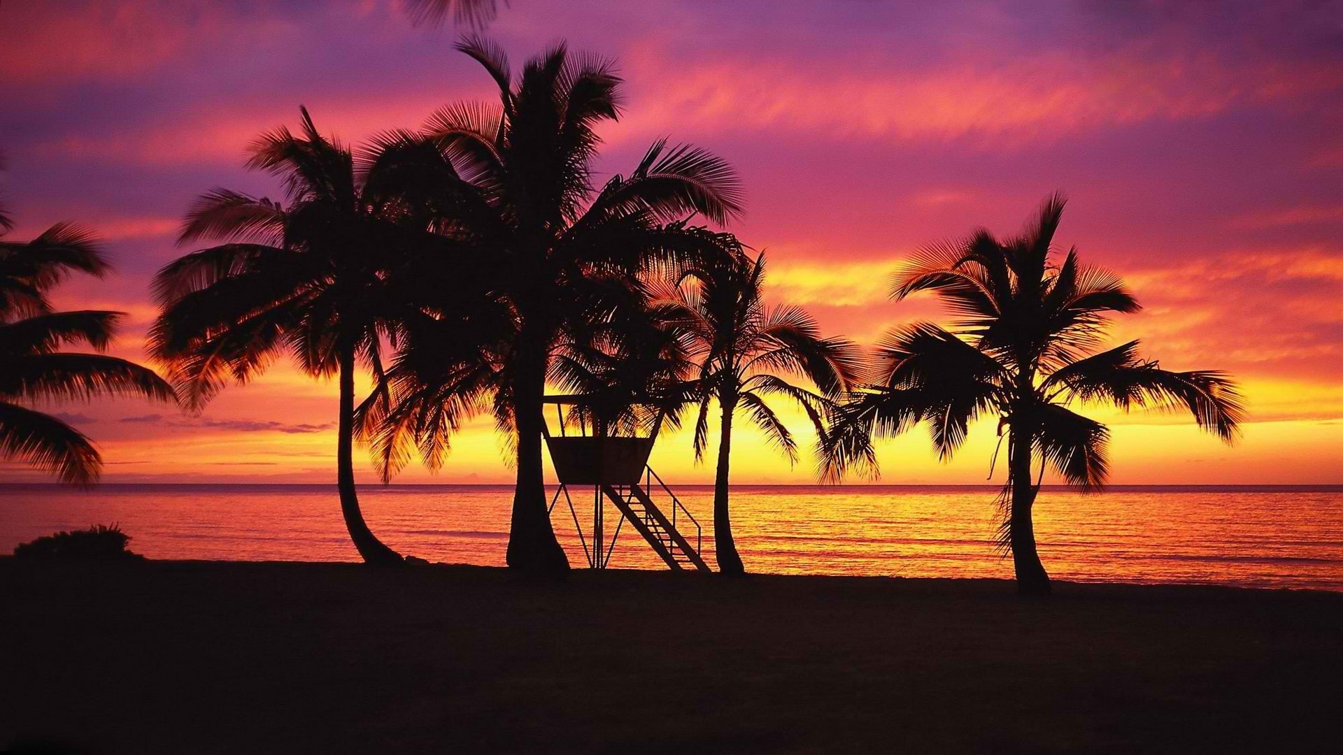 sunset, Hawaii, Oahu Wallpaper
