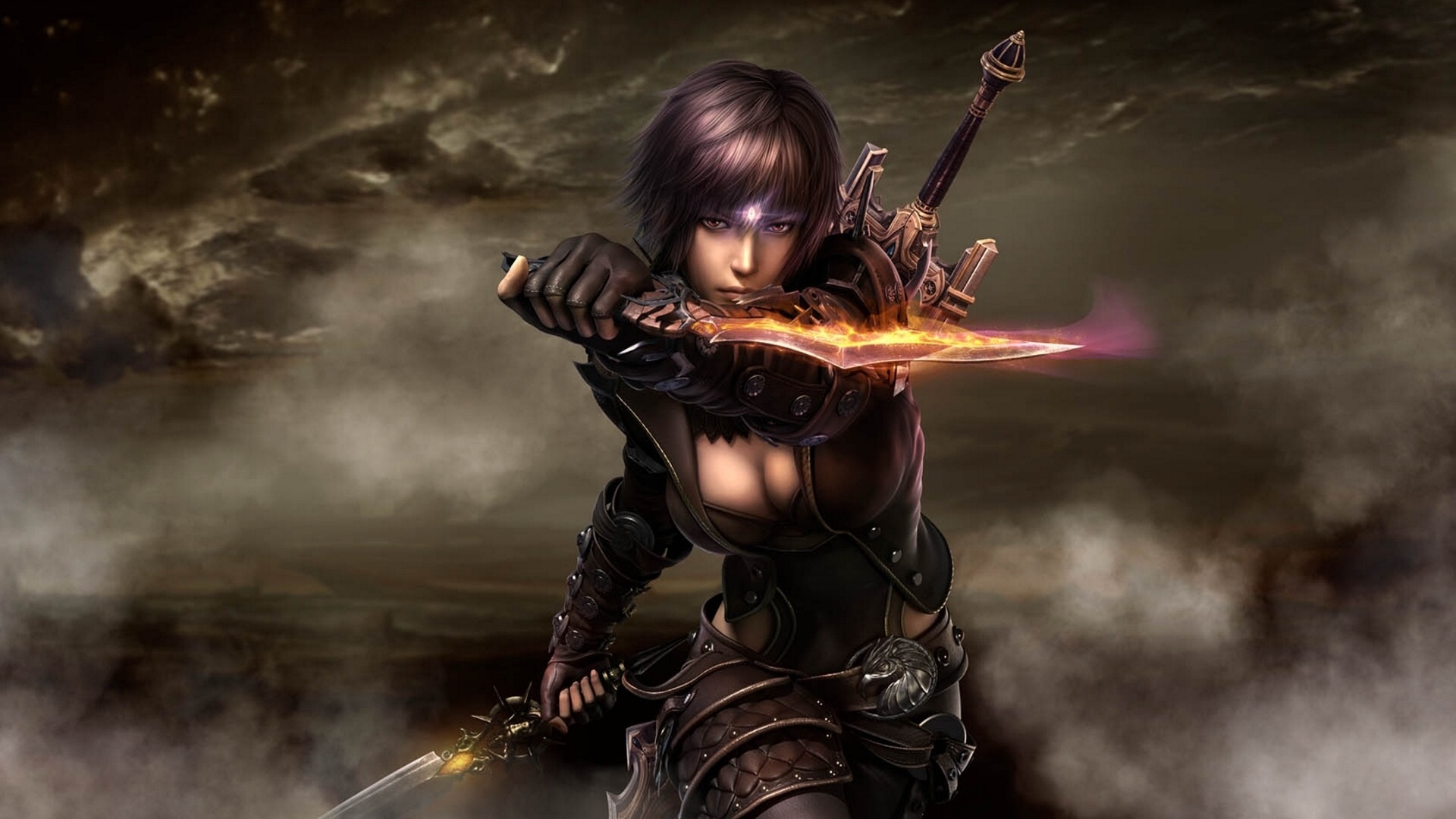 perfect, World, Fantasy, Warrior, Weapons, Sword, Magic, Women, Fire Wallpaper