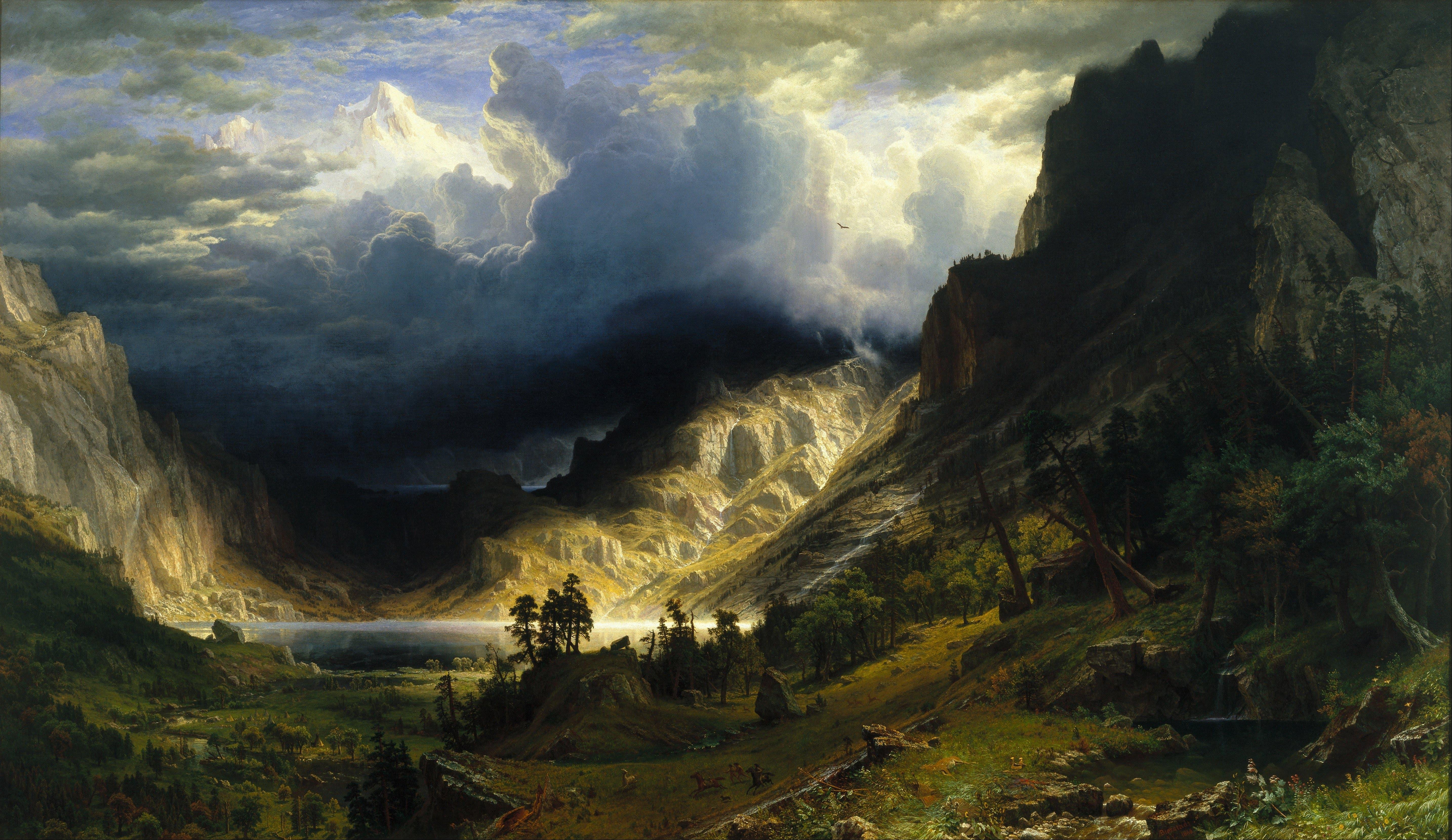 mountains, Valley, Clouds Wallpaper