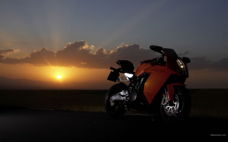 sunset, Ktm, Rc8, Motorbikes HD Wallpaper Desktop Background