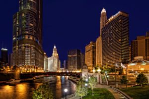 chicago, Usa, City, Night