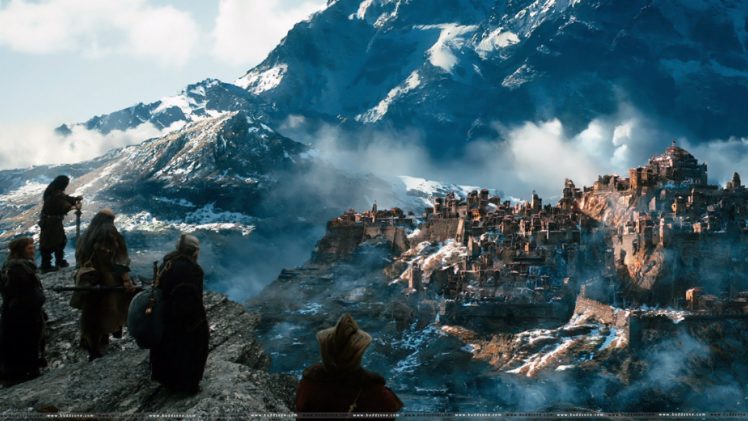 city, Mountain, Hobbit, Lord, Rings, Lotr, Fantasy, Movie, Film, Smog, Desolation HD Wallpaper Desktop Background