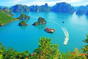 halong, Bay, Vietnam, Island, Island, Boat, Tropical