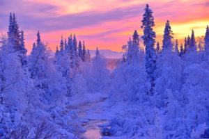 landscape, River, Winter, Snow