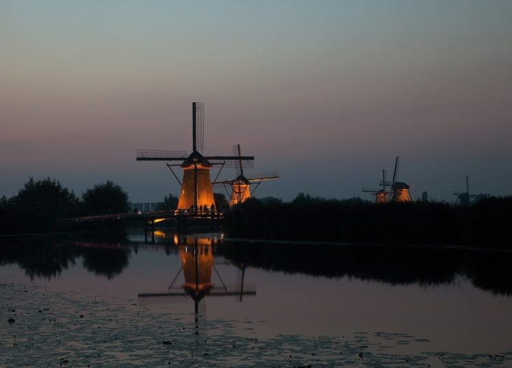 mill, Netherlands, Kinderdijk HD Wallpaper Desktop Background