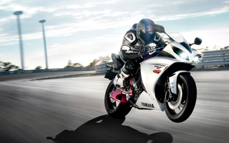 racer, Motorbikes, Yamaha, R1, Wheelie, Speed HD Wallpaper Desktop Background