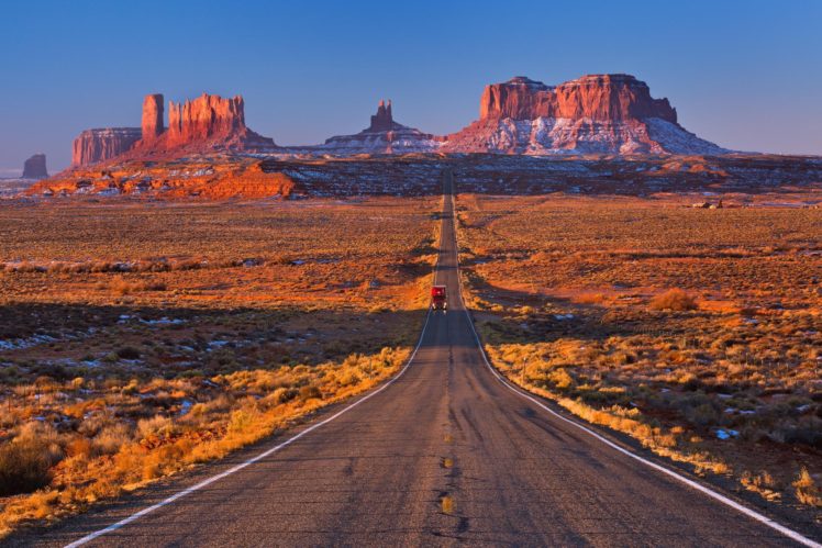 mountain, Road, Desert, Usa, Semi, Tractor, Desert HD Wallpaper Desktop Background