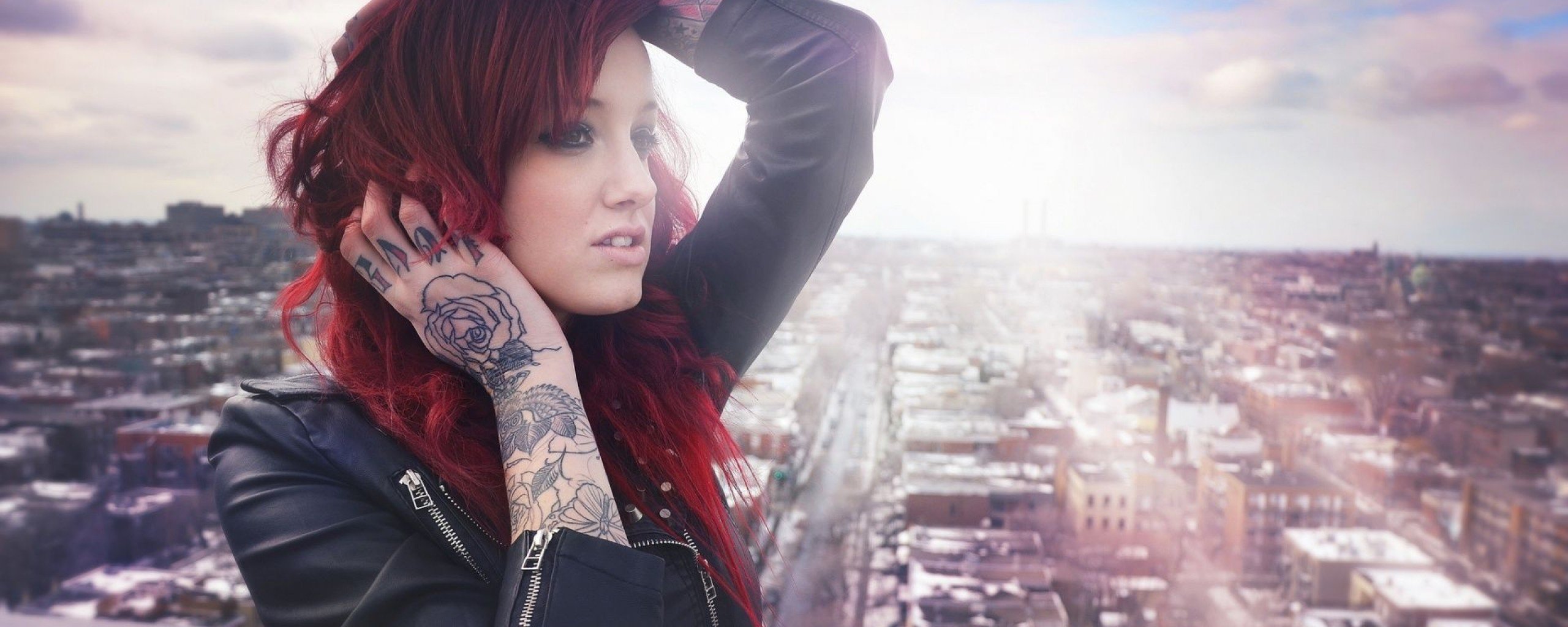 tattoo, Gothic, Redhead, Model Wallpaper