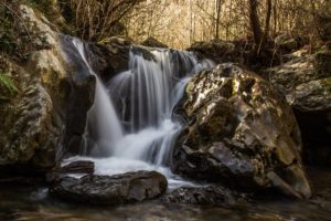 waterfall, Rocks, Stones, Forest