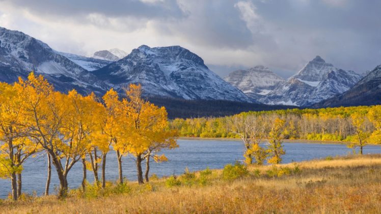 mountains, Autumn, Glacier, National, Park, Foliage HD Wallpaper Desktop Background
