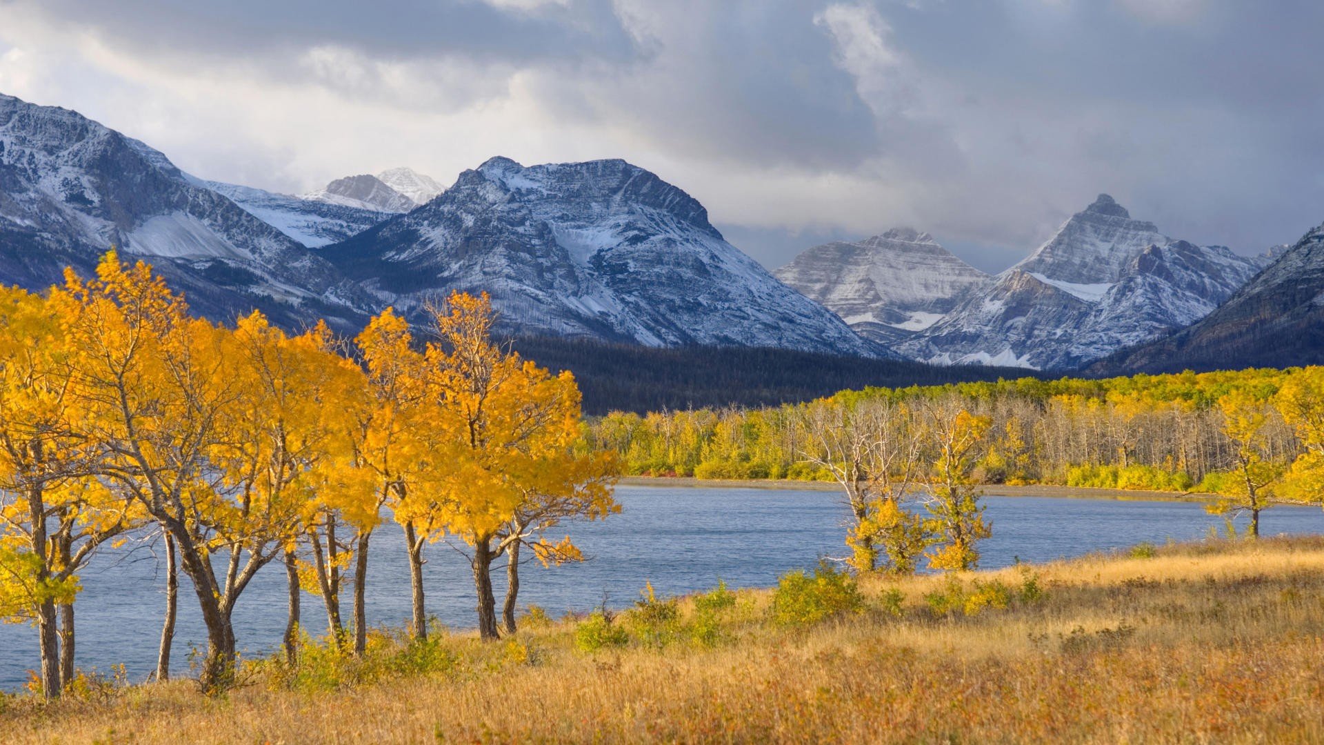 mountains, Autumn, Glacier, National, Park, Foliage Wallpaper