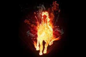 dark, Fire, Horses, Digital, Art, Artwork