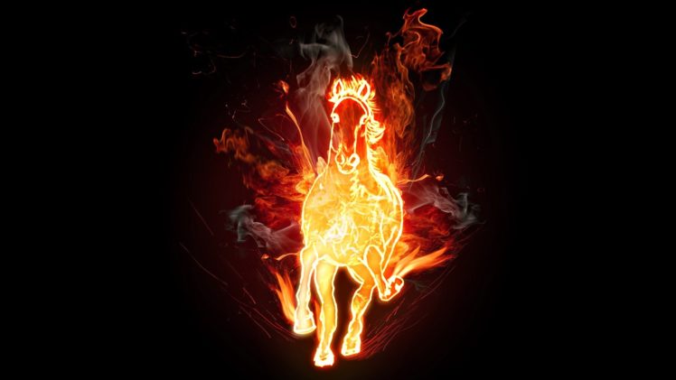 dark, Fire, Horses, Digital, Art, Artwork HD Wallpaper Desktop Background