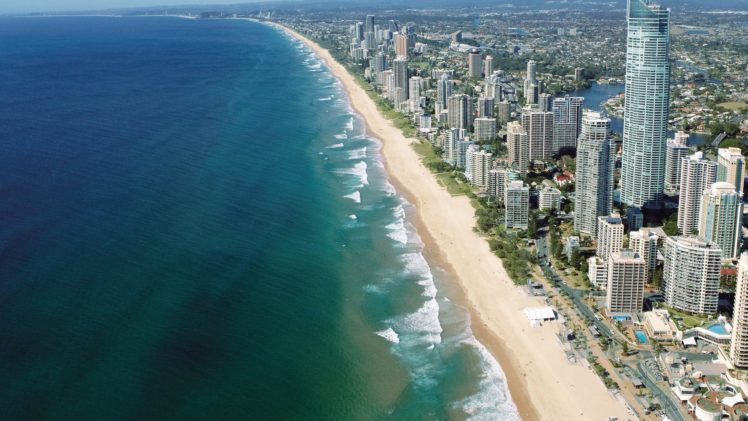 water, Ocean, Landscapes, Sand, Cityscapes, Buildings, Australia, Emerald HD Wallpaper Desktop Background