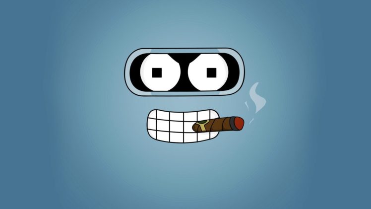 futurama, Cartoons, Bender, Smoking HD Wallpaper Desktop Background