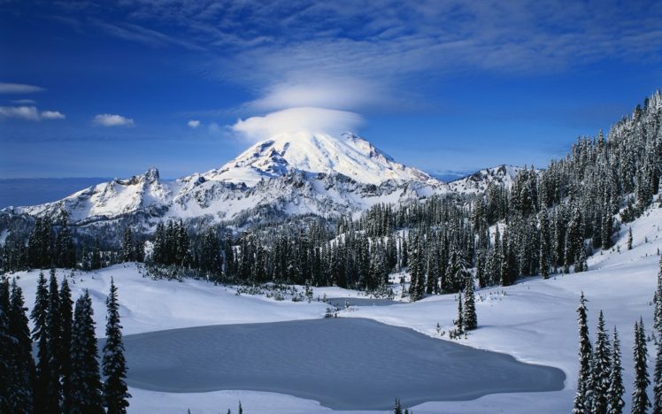 mountains, Nature, Snow, Snow, Landscapes HD Wallpaper Desktop Background
