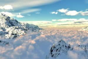 mountains, Clouds, Nature, Winter, Snow, Skies