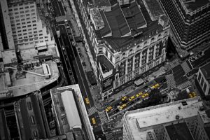 cityscapes, Architecture, Buildings, Taxi, Birds, Eye, Selective, Coloring