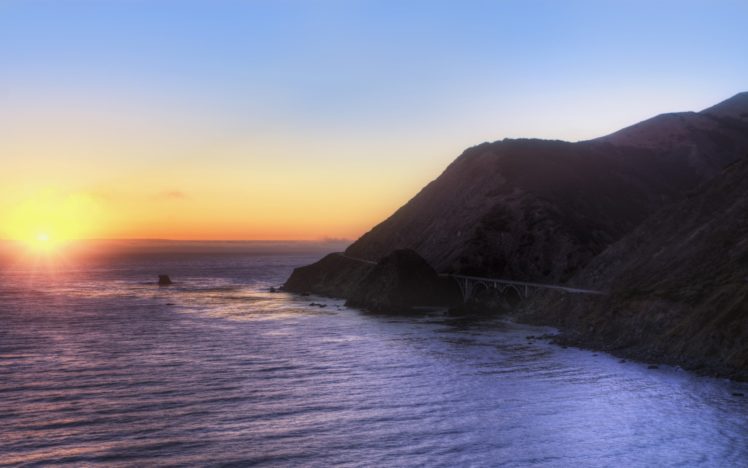 sunset, Ocean, Landscapes, Nature, Coast HD Wallpaper Desktop Background