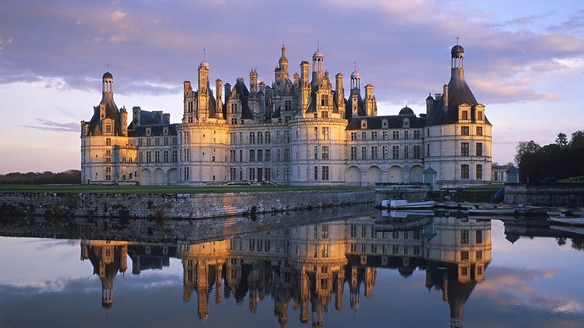 landscapes, Castles, Architecture, France, Historic, Reflections Wallpaper