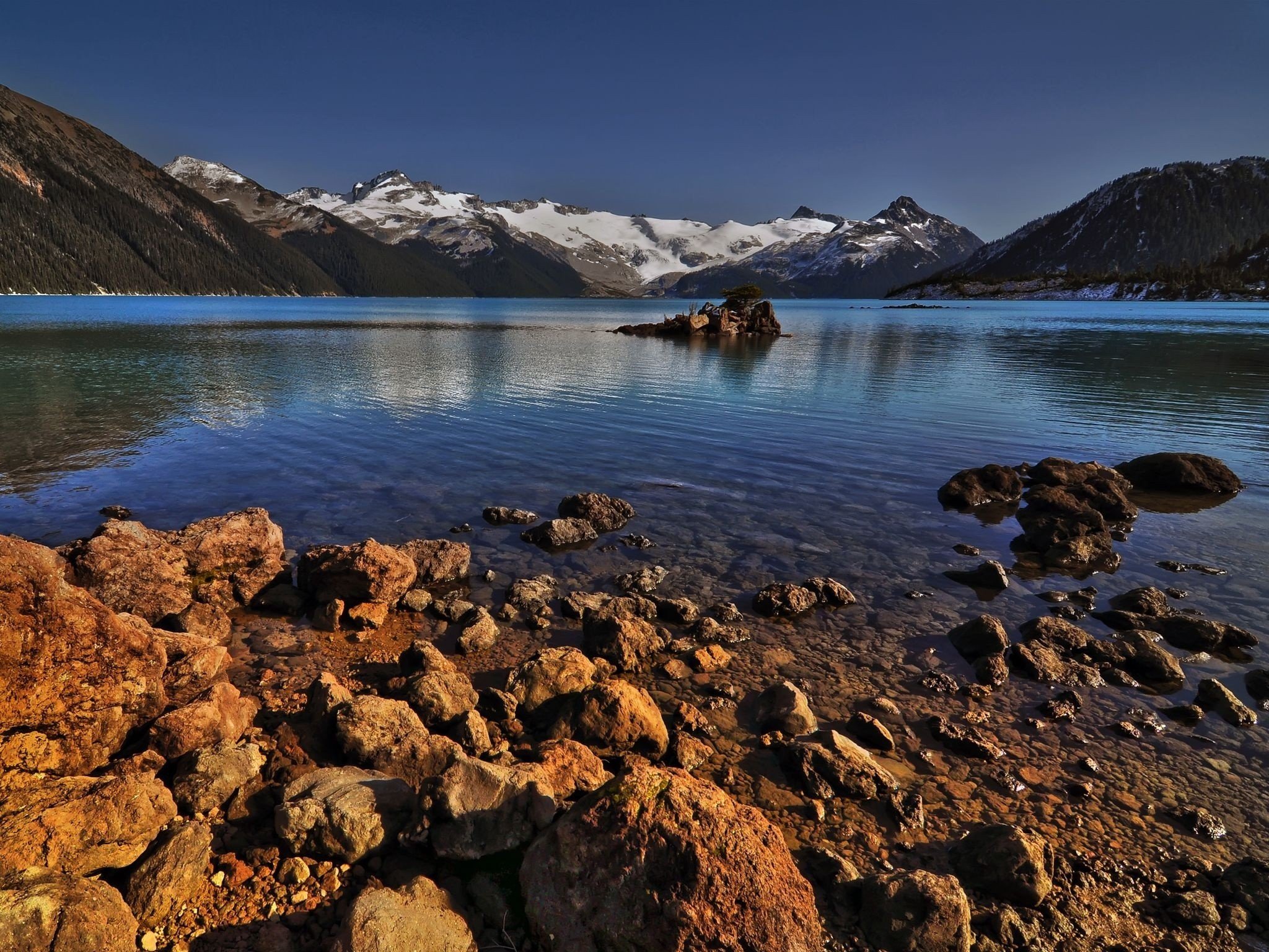 mountains, Lakes Wallpaper