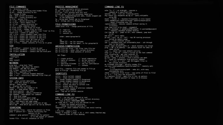 linux, Cheat, Sheet, Computer HD Wallpaper Desktop Background