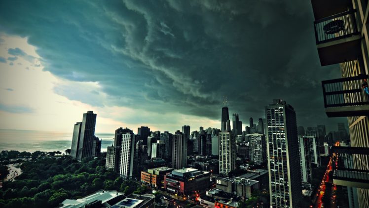 clouds, Cityscapes, Chicago, Buildings HD Wallpaper Desktop Background