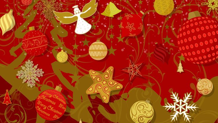angels, Red, Stars, Christmas, Decorations HD Wallpaper Desktop Background