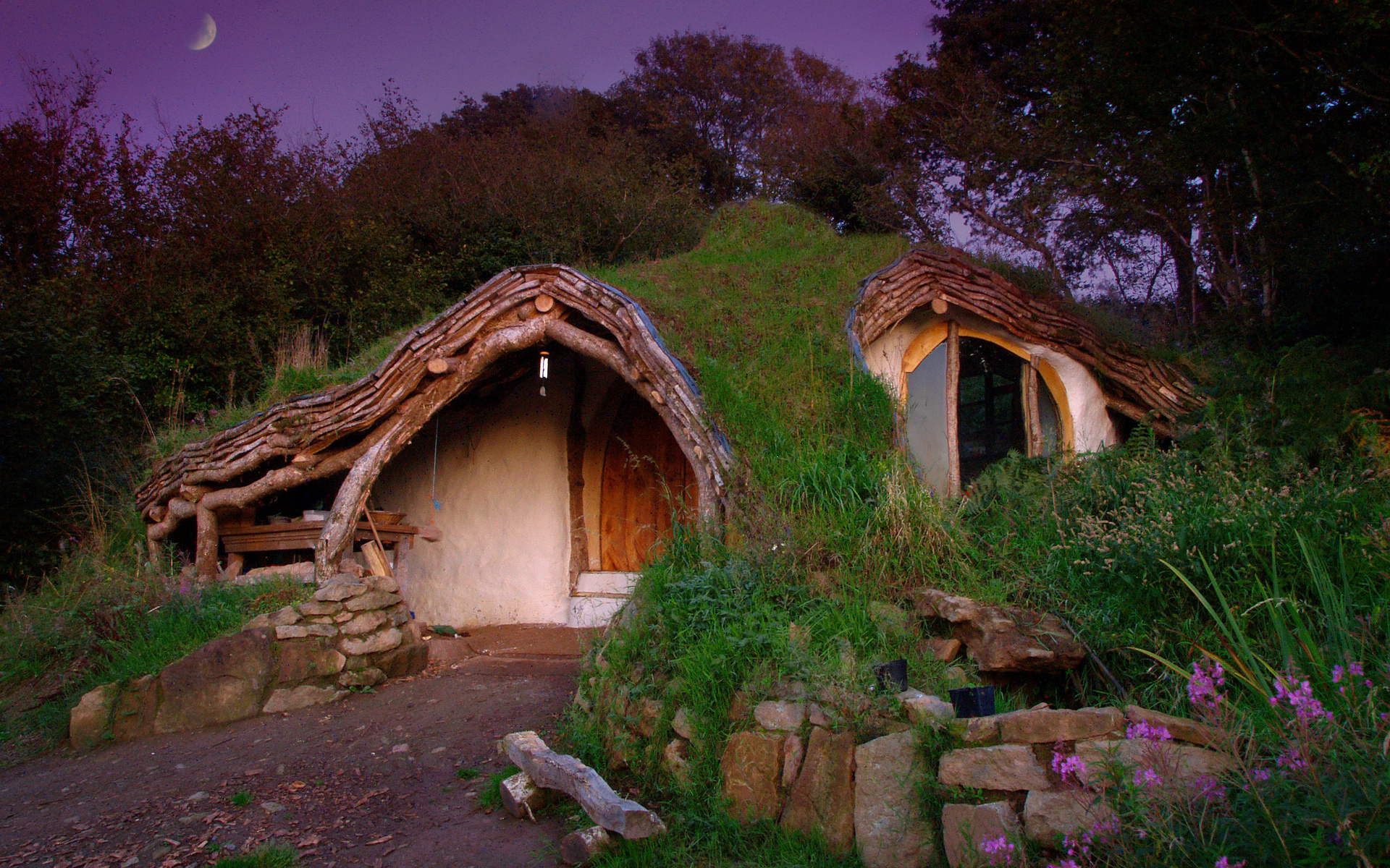 the, Hobbit, Fantasy, Houses Wallpaper