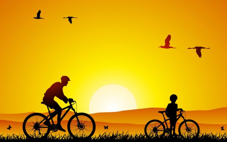 birds, Bicycles HD Wallpaper Desktop Background