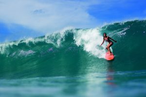 women, Surfing, Sea