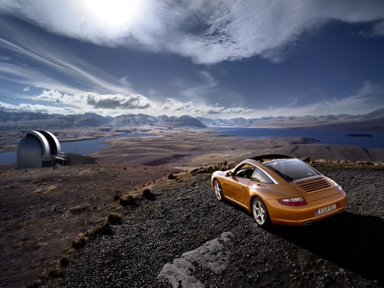 mountains, Landscapes, Porsche, Cars, German, Lakes, Porsche, Targa, 4, Blue, Skies HD Wallpaper Desktop Background