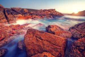 landscapes, Rocks, Sunlight, Australia, Sea, Beaches
