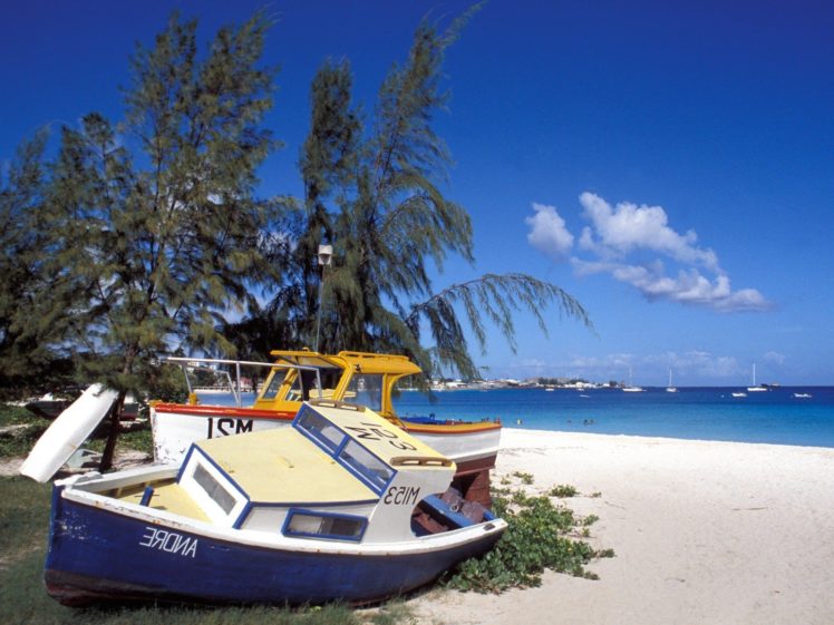 landscapes, Nature, Boats, Fishing, Barbados HD Wallpaper Desktop Background