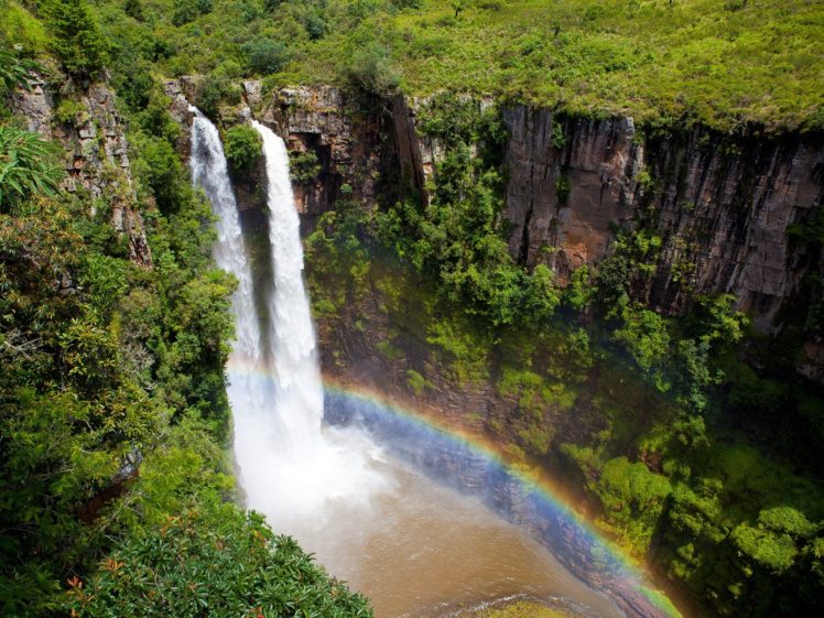 nature, Trees, Rainbows, Waterfalls HD Wallpaper Desktop Background