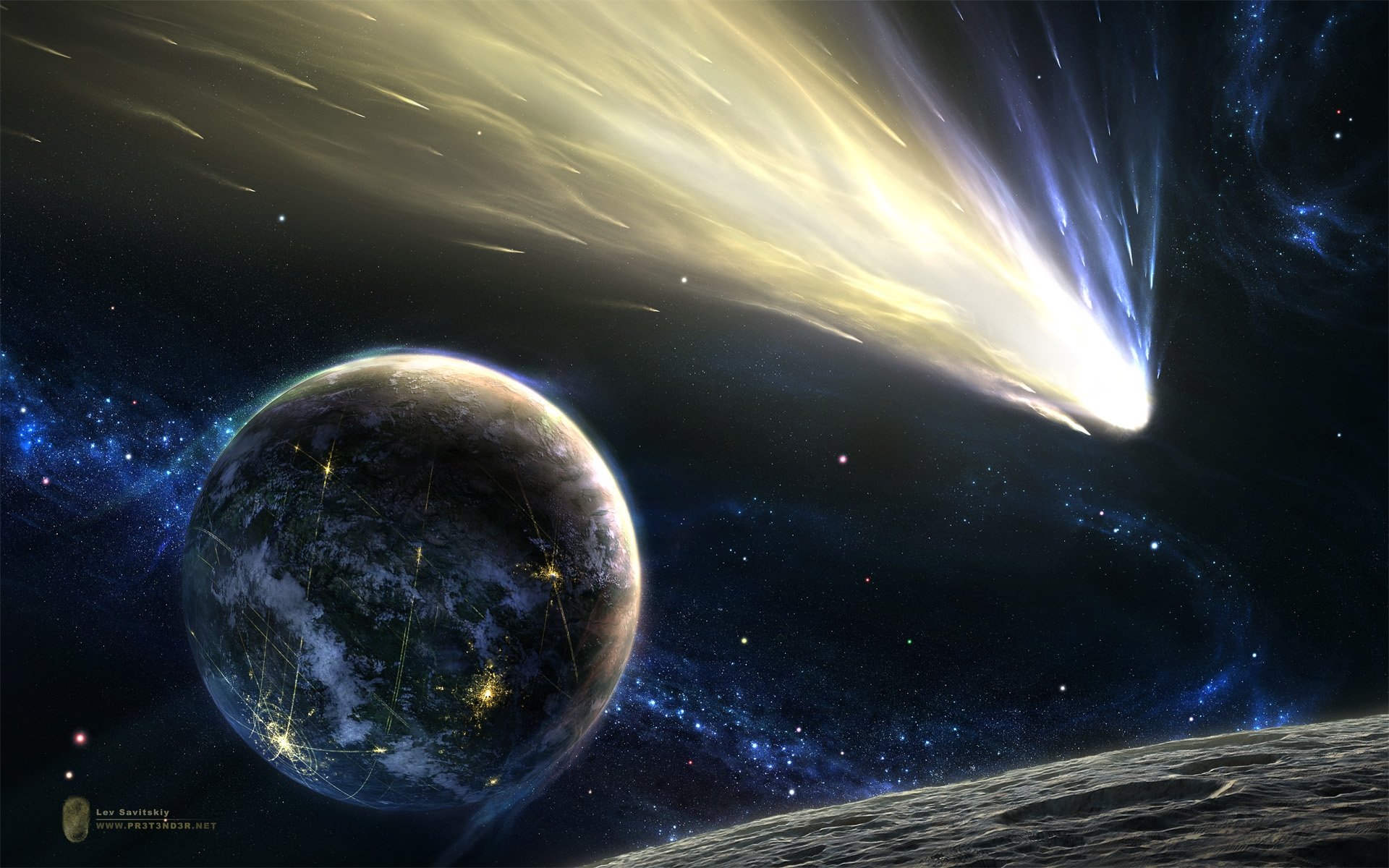 outer, Space, Planets, Meteorite Wallpaper