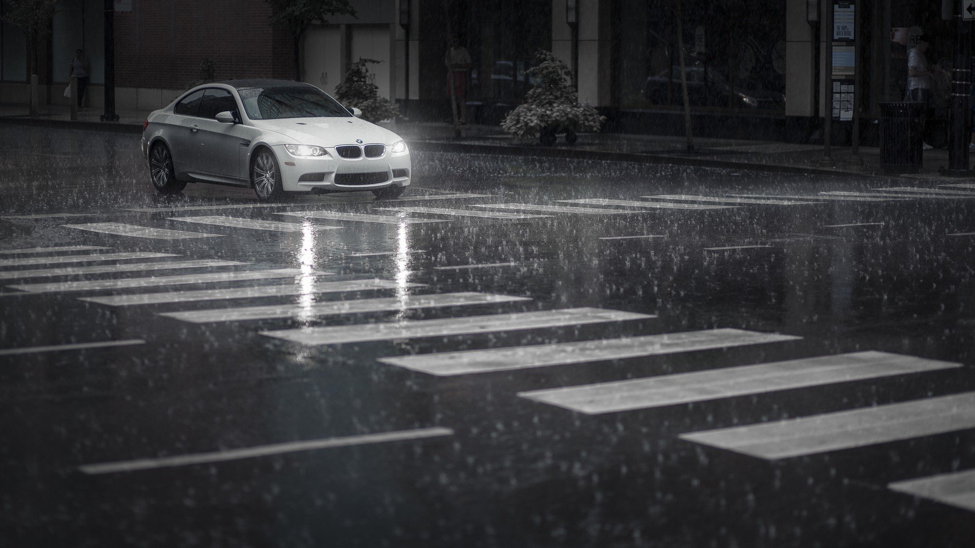 bmw, Rain, Bmw, 3, Series, White, Cars, Cities Wallpaper