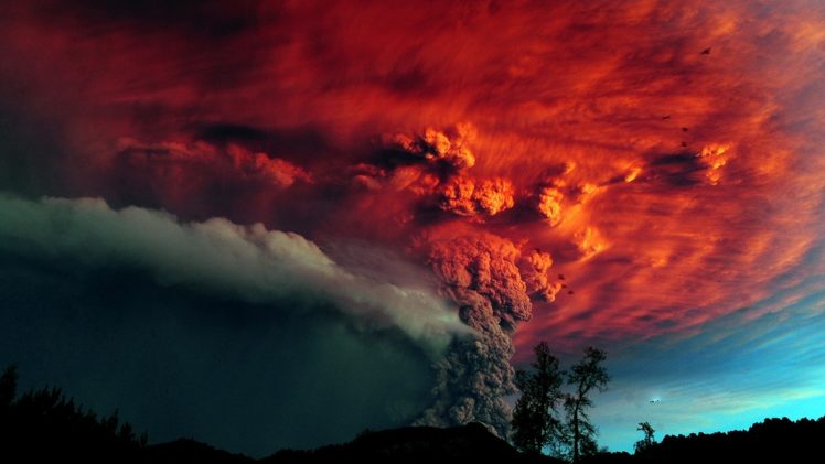 mountains, Volcano, Smoke, Explosion HD Wallpaper Desktop Background